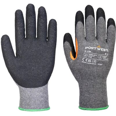 Portwest A106 Grip 10 Latex Forstærket Tommelfingerhandske (Pk12) Grå/sort L Portwest A106 Grip 10 Latex Forstærket Tommelfingerhandske (Pk12) Grå/sort L
