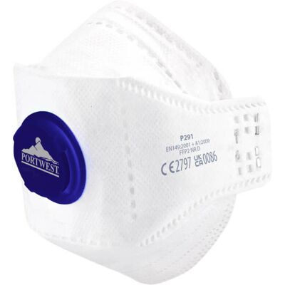 Portwest P291 Eagle Ffp2 Valved Dolomite Fold Flat Respirator ( Kasse Á 10 Stk )-Hvid-One Size Portwest P291 Eagle Ffp2 Valved Dolomite Fold Flat Respirator ( Kasse Á 10 Stk )-Hvid-One Size
