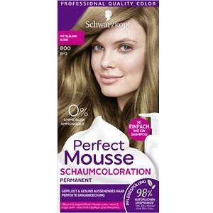 Perfect Mousse Hårpleje Coloration 8-0/800 Mellemblond trin 3 skumfarve