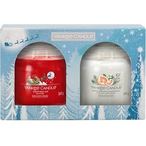 Yankee Candle Rumdufte Votivlys i glas Gavesæt Christmas Eve mittleres Signature 368 g + White Spruce & Grapefruit 368 g