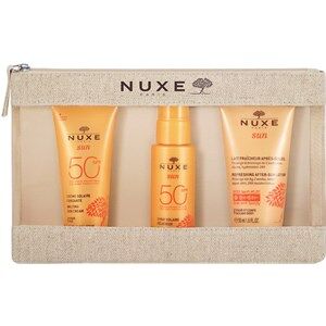 Nuxe Kropspleje Sun Gavesæt Creme Solaire Fondante SPF 50 30 ml + Spray Solaire Delicieux SPF50 50 ml + Lait Fraicheur Apres 50 ml