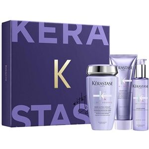 Kérastase Hårpleje Blond Absolu Gavesæt Ultraviolet hårshampoo 250 ml + Cicaflash balsam 250 ml + Cicaplasme leave-in treatment 150 ml