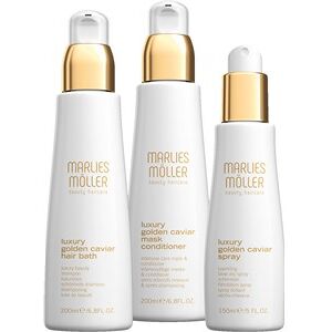 Marlies Möller Beauty Haircare Luxury Golden Caviar Gavesæt Luxury Golden Cavier Hair Bath 200 ml + Mask Conditioner 200 ml + Spray 150 ml