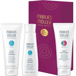 Marlies Möller Beauty Haircare Marine Moisture Gavesæt Marine Moisture Shampoo 200 ml + Marine Moisture Conditioner 200 ml + Micelle Pre-Shampoo 200 ml