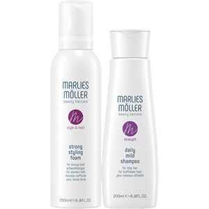 Marlies Möller Beauty Haircare Strength Gavesæt Daily Mild Shampoo 200 ml + Strong Styling Foam 200 ml
