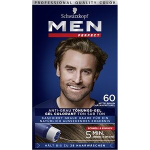 Men Perfect Hårpleje Coloration Farvende gel mod grå hår, naturlig mellembrun Naturlig mellembrun