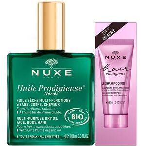 Nuxe Kropspleje Prodigieux Gave sæt Huile Prodigieuse Néroli Bio 100 ml + Hair Prodigieux Le Shampoo Brillance Miroir 30 ml