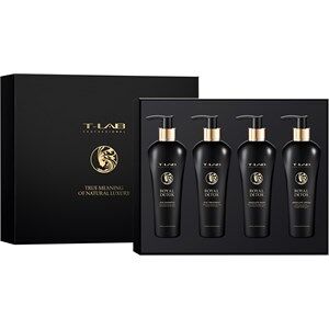 T-LAB Professional Indsamling Royal Detox Sæt til hele kroppen Duo Shampoo 300 ml + Duo Treatment 300 ml + Absolute Wash 300 ml + Absolute Cream 300 ml