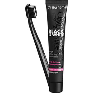 Curaprox Tandpleje Tandbørster Black Is White Set Tough Whitening Toothpaste 90 ml + Toothbrush Black