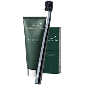 Swiss Smile Pleje Tandpleje Herbal Bliss Set Toothpaste 75 ml + Sensitive Soft Toothbrush Black