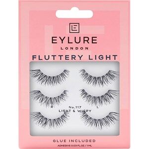 Eylure Øjne Øjenvipper Lashes Fluttery Light Nr. 117 Trio Pack