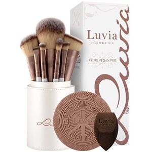 Luvia Cosmetics Brush Brush Set Prime Vegan Pro Set Kosmetikpensel 12 stk. + makeup-svamp 1 stk. + rensesvamp 1 stk. + penselholder der kan lukkes 1 stk.