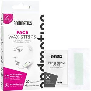 Andmetics Ansigtspleje Voksstrimler Face Wax Strips 20 x Face Wax Strips + 4 x Calming Care Wipes