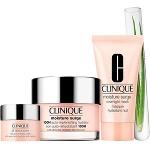 Clinique Hudpleje Fugtighedspleje Moisture Surge Hydrate & Glow gavesæt Moisture Surge 100H Auto-Replenishing Hydrator 50 ml + Moisture Surge Overnight Mask 30 ml + All About Eyes 5 ml