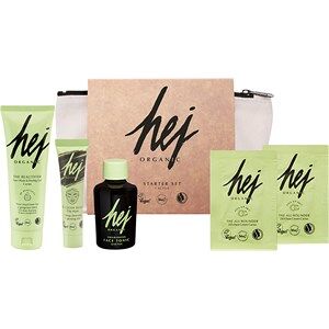 Hej Organic Pleje Ansigtspleje Starter Set  Nourishing Fave Tonic 50ml, The Beautifier Face Wash & Peeling 50ml, The Allrounder 24h Face Cream 2x 3ml, The Clean Beauty Clay Mask 15ml, Beauty Bag