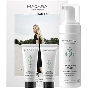 MÁDARA Ansigtspleje Hudrensning Gavesæt Renseskum 150 ml + Deep Moisture Intensive moisturising fluid 25 ml + Deep Moisture Regenerating night cream 25 ml