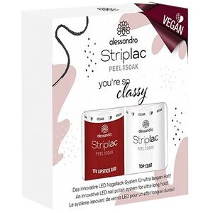 Alessandro Negle Striplac Peel Or Soak Sets Classy Set - Vegansk Striplac Shade Lipstick Red 5 ml + Striplac Top Coat 5 ml