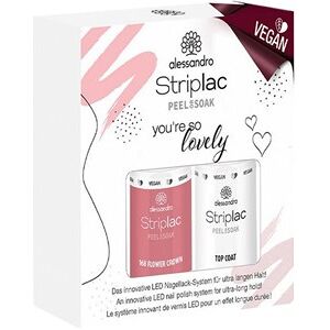 Alessandro Negle Striplac Peel Or Soak Sets Lovely Set - Vegansk Striplac Shade Flower Crown 5 ml + Striplac Top Coat 5 ml