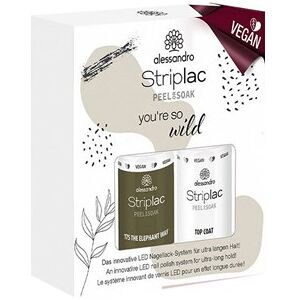 Alessandro Negle Striplac Peel Or Soak Sets Wild Set - Vegansk Striplac Shade The Elephant Way 5 ml + Striplac Top Coat 5 ml