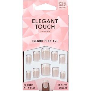 Elegant Touch Negle Kunstige negle Natural French 126 Pink Short