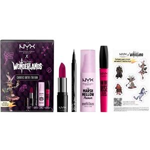 NYX Professional Makeup Makeup til læberne Lipstick Gavesæt Shout Loud Satin Lipstick 18,5 g + Epic Ink Liner Black 1 ml + The Marshmellow Primer 30 ml + On The Rise Volume Liftscara Black 10 ml + Sticker