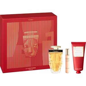 Cartier Parfumer til kvinder La Panthère Gavesæt Parfum Vaporisateur Spray 75 ml + Body Lotion 100 ml + Eau de Parfum Vaporisateur 10 ml