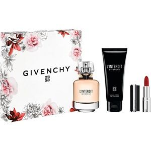 GIVENCHY Parfumer til kvinder L'INTERDIT Gave sæt Eau de Parfum Spray 50 ml + Body Lotion + Le Rouge Interdit Intense Silk 333