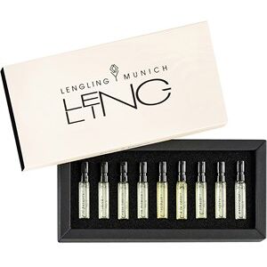 LENGLING MUNICH Unisexdufte No 1 El Pasajero Discovery Set No 1 El Pasajero 1,5 ml + No 2 Skrik 1,5 ml + No 3 Acqua Tempesta 1,5 ml + No 4 In Between 1,5 ml + No 6 A La Carte 1,5 ml + No 7 Sekushi 1,5 ml + No 8 Apéro 1,5 ml + No 9 Wunderwind 1,5 ml