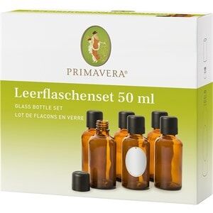 Primavera Aroma Therapy Tilbehør Sæt med tomme flasker 6 x 50 ml ravgule glasflasker