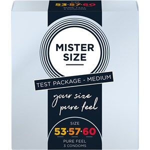 Mister Size Passion & Love Condom sets Medium prøvesmagningssæt 53-57-60 1x kondom str. 53 + 1x kondom str. 57 + 1x kondom str. 60