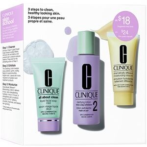 Clinique 3-faset systempleje  3-faset systempleje Gavesæt Liquid Facial Soap Mild 30 ml + Clarifying Lotion 2 60 ml + Moisturizing Lotion+ 30 ml