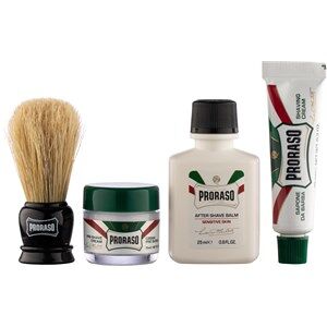 Proraso Pleje til ham Sensitive Travel Kit Pre Shave Cream  Refresh 15 ml + Shave Cream Refresh 10 ml + After Shave Balm Sensitive 25 ml + Shaving Brush