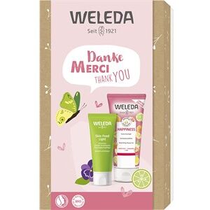 Weleda Kropspleje Pleje af brusebad Gavesæt tak Aroma Shower Gel Happines 200 ml + Skin Food Light 75 ml