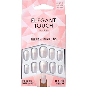 Elegant Touch Negle Kunstige negle Natural French 103 Pink Medium
