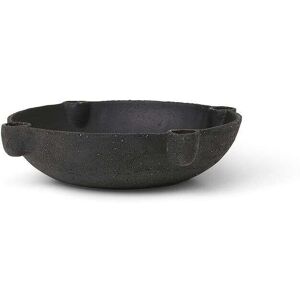 ferm LIVING - Bowl Candle Holder L Ceramic Dark Grey