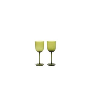 ferm LIVING - Host White Wine Glasses Set of 2 Moss Green