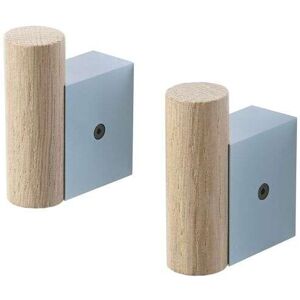 Muuto - Attach Coat Hook Set of 2 Oak/Pale Blue