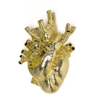 Seletti - Love In Bloom Giant Resin Heart Vase Gold