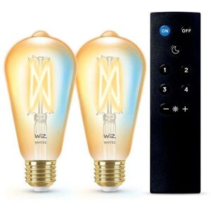 WiZ - Pærer Smart TW Amb. 8W 806lm 2200-6500K 2pcs. Edison Gold E27 & Remote