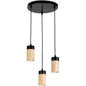 Envostar - Plain 3 Cluster Pendel Black/Wood