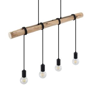 Lindby - Ferris 4 Pendel Wood/Black