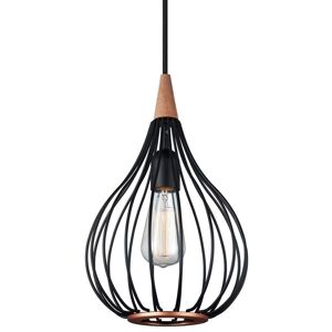 Halo Design - Drops Pendel Ø23 Black/Dark Wood