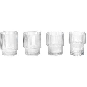 ferm LIVING - Ripple Small Glasses Set of 4 Clear