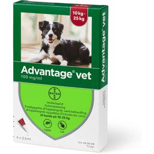 Pharmaservice Leverandør Advantage  loppemiddel til hund 10-25 kg 4 pipetter