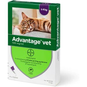 Pharmaservice Leverandør Advantage loppemiddel til kat over 4kg 4 pipetter