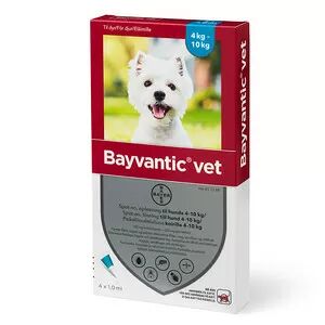 Pharmaservice Leverandør Bayvantic vet til hund 4-10kg loppe/flåtmiddel