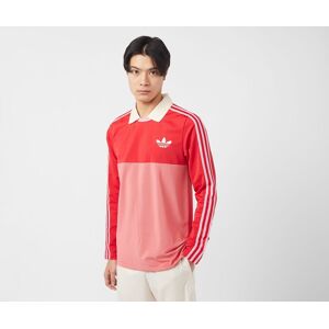 adidas Originals Adicolor 70s Long Sleeve Vintage Polo Shirt, Red  M