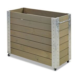 Plantekasse Hild med hjul, BxDxH 1200x500x950 mm, gråbrun