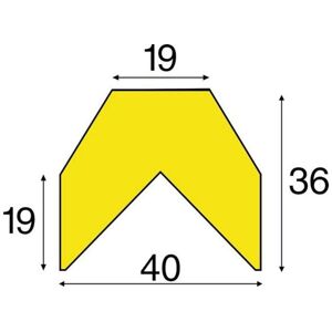 Hjørnebeskyttelse, 1 rulle à 5 m, trapetsformet tværsnit