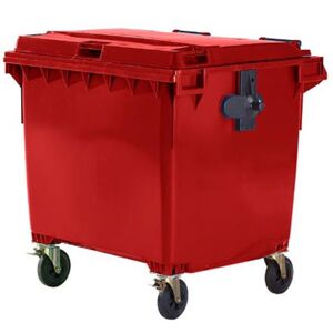 Affaldscontainer 1100 liter, rød